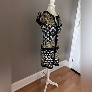BCBGMAXAZRIA DALY GOLDEN CANARY COMBO MINI DRESS JERSY IWC6I509 SIZE XS
